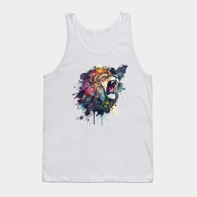 Roaring Lion Watercolor Tank Top by AbbottDesignSystems